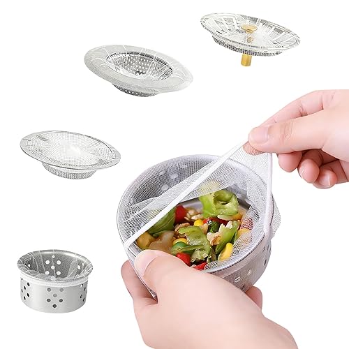 400 Pack Disposable Mesh Sink Strainer Bags Elastic Fine Drain