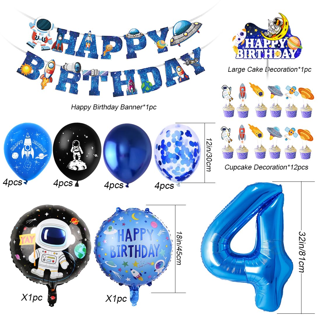 Weltraum Deko Set Für Kindergeburtstag – Inkl. Ballons, Banner & Kuchendeko Für 6. Geburtstag