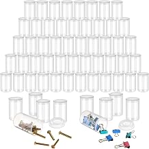 JOVITEC 200 Pcs Plastic Film Canister Holder 35 mm Empty Camera Reel Containers Storage Containers Case with Lids for Small Accessories Fish Hook Film BeadsClear