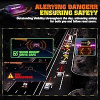 Vista 2 de Barra de luces estroboscópicas de advertencia intermitentes de emergencia de 2 x 17.7 pulgadas con controlador de pantalla digital, 20 patrones