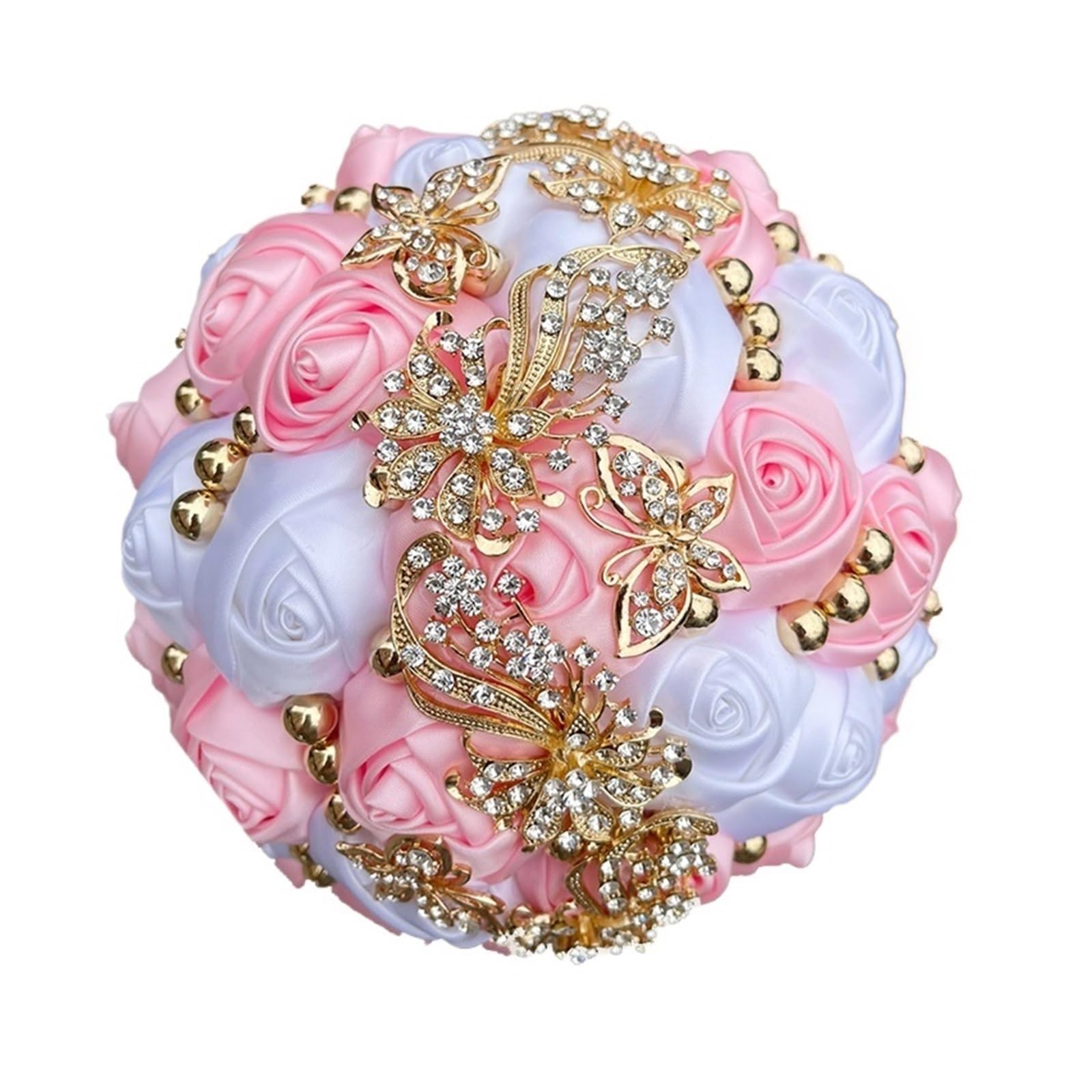NDLHXKFRP Wedding bouquets for brides and bridesmaids, Artificial Wedding Bouquet Bridesmaid Multicolor Multiple Sizes(White,18CM)