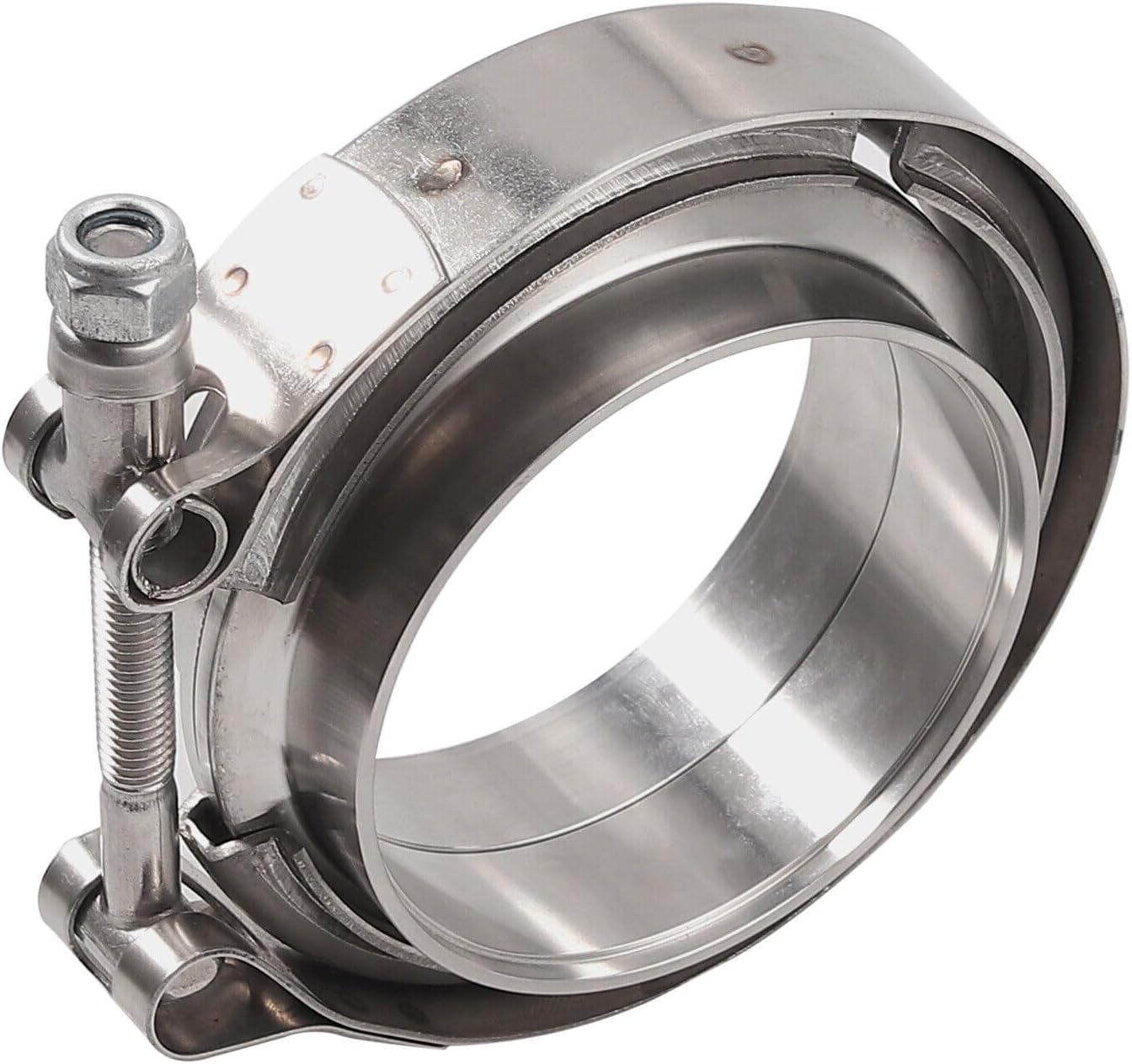 2pack 3.0 Inch V Band Clamp Stainless Steel with Flange Flat Mild Steel Male Female Flange Assembly