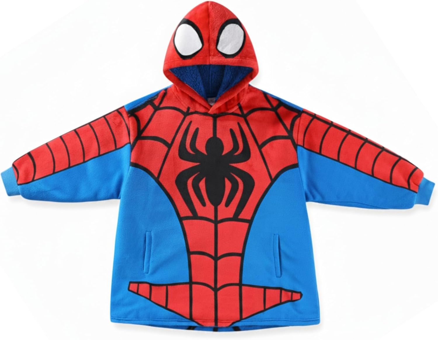 Marvel Spider-Man Boys Sherpa Lined Oversized Hoodie with Pockets for Big Kids One Size (Fits Sizes 4 to 10)