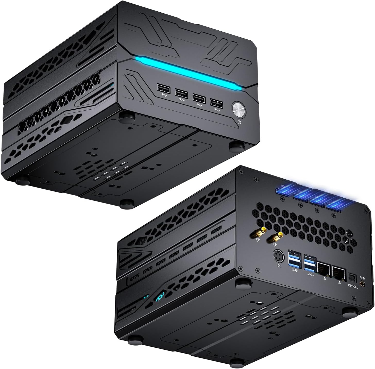 AI Mini PC, Desktop Computer i9-14900F 24 Cores Upto 5.8GHz, 64G DDR5, 2T M.2 PCIE4.0 SSD, Win-11 Pro, GeForce RTX5060Ti 16G, Four Display, 8K@60Hz Outputs, Dual LAN, WiFi7, Video Server