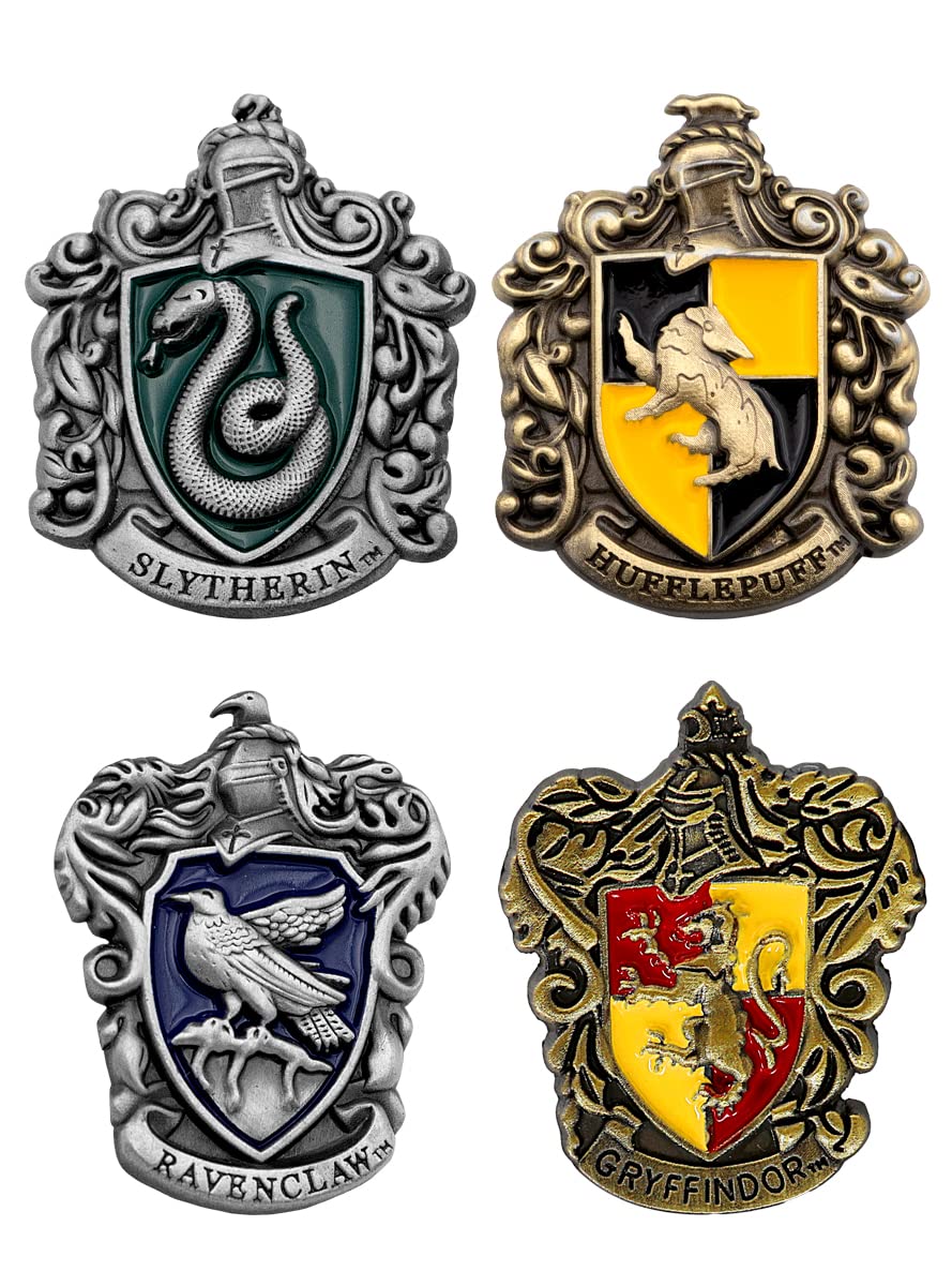 Funidelia | Pack 4 pines, cuatro casas de Harry Potter, hombre y mujer Accesorios para adultos, accesorio para disfraz - Marrón