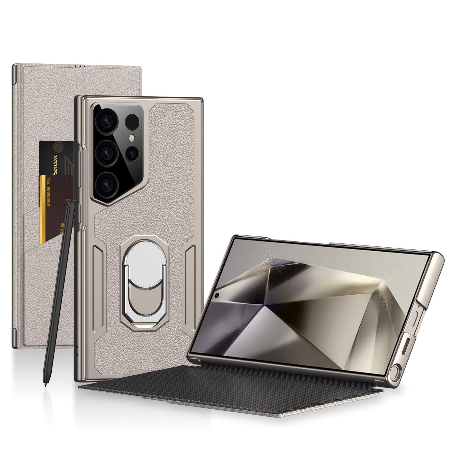 Midkart Leather Flip Case Compatible with Samsung Galaxy S23 Ultra