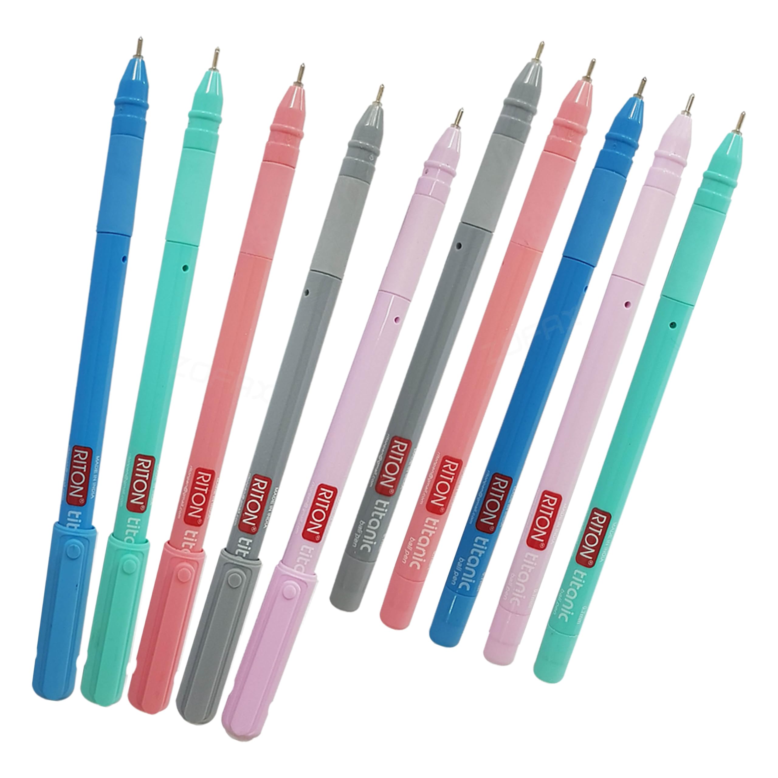 TitaPro Ballpoint Pens, BLUE, Fine Point (0.7mm), Pack of 20, Smooth Ball Pens - Image 2