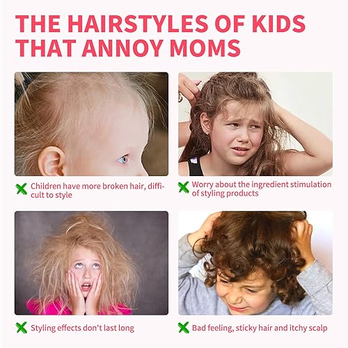 Miniatura 8 de SEVICH Pink Cloud Kids Broken Hair Finish Stick Gel 2.7fl oz  Gel para el cabello para niños pequeños, producto de peinado de olor ligero,