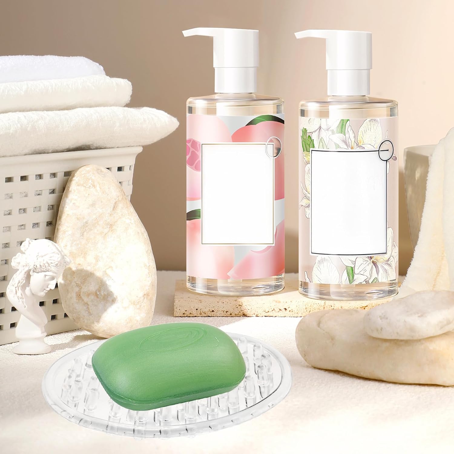 2PCS Plastic Soap Dish Clear Soap Dish image 4