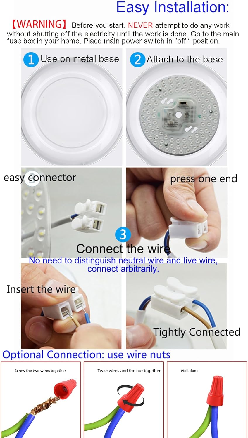 36W 5CCT Dimmable LED Ceiling Fan Flush Mount Light Engine Retrofit Kit Replacement, Round LED Panel Circle Fluorescent Bulb, ETL Certified (1 Pack)