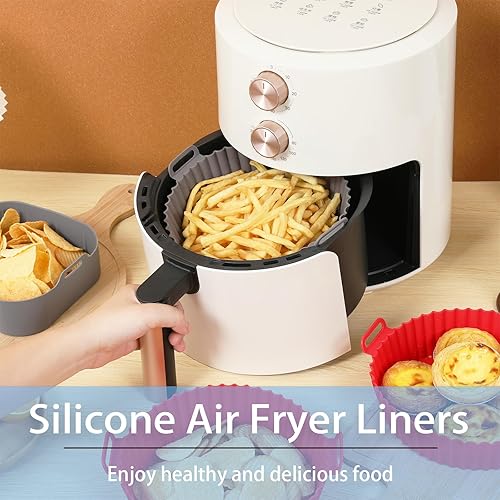 Miniatura 8 de Foopama Forros de papel para freidora de aire, 500 piezas desechables antiadherentes para freidora de aire, papel pergamino apto para 4 a 8 cuartos