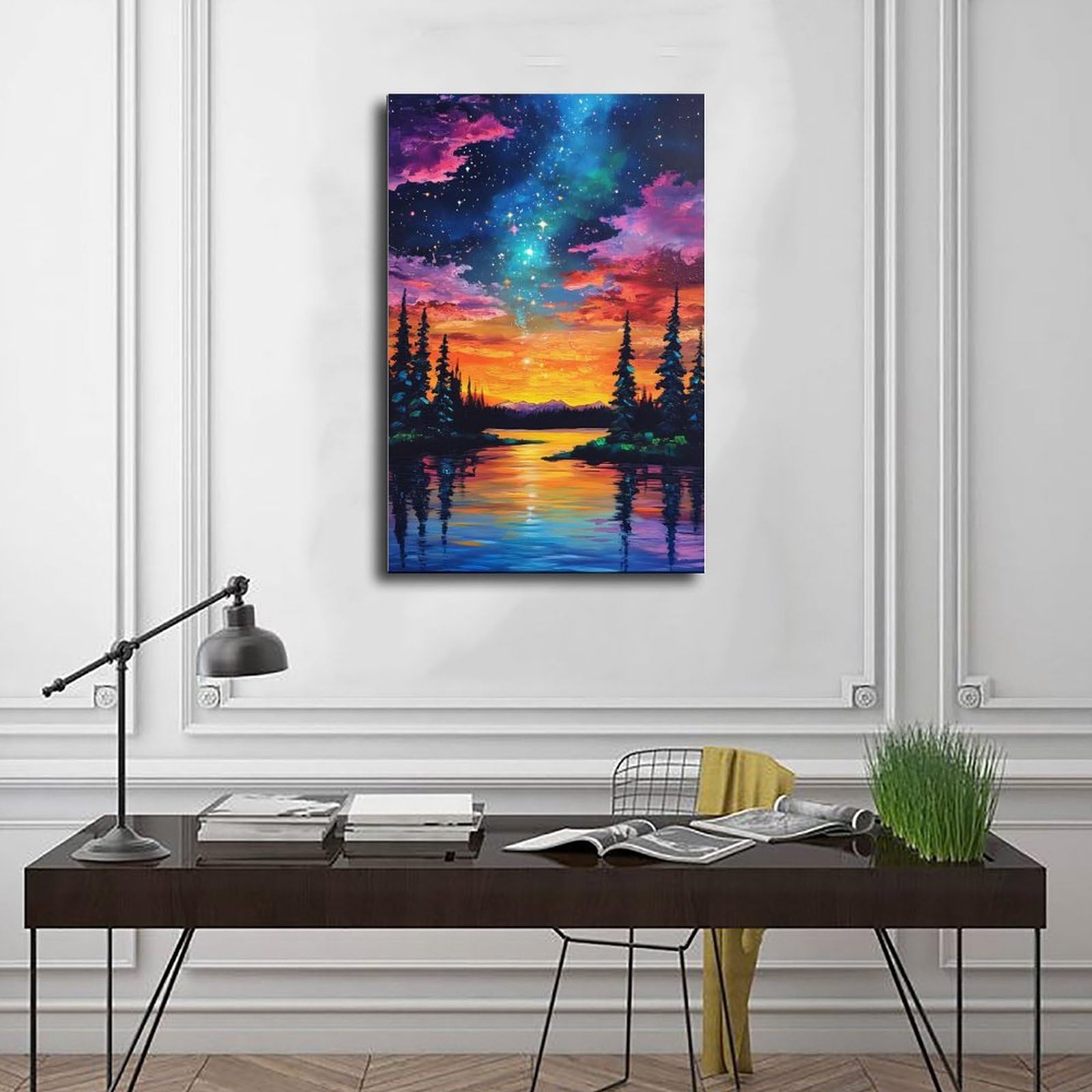 Leinwandposter "A Rotten Sunset And The Milky Way", Schlafzimmerdekoration, Landschaft, Büro, Raumdekoration, Geschenk, 50 x 75 cm