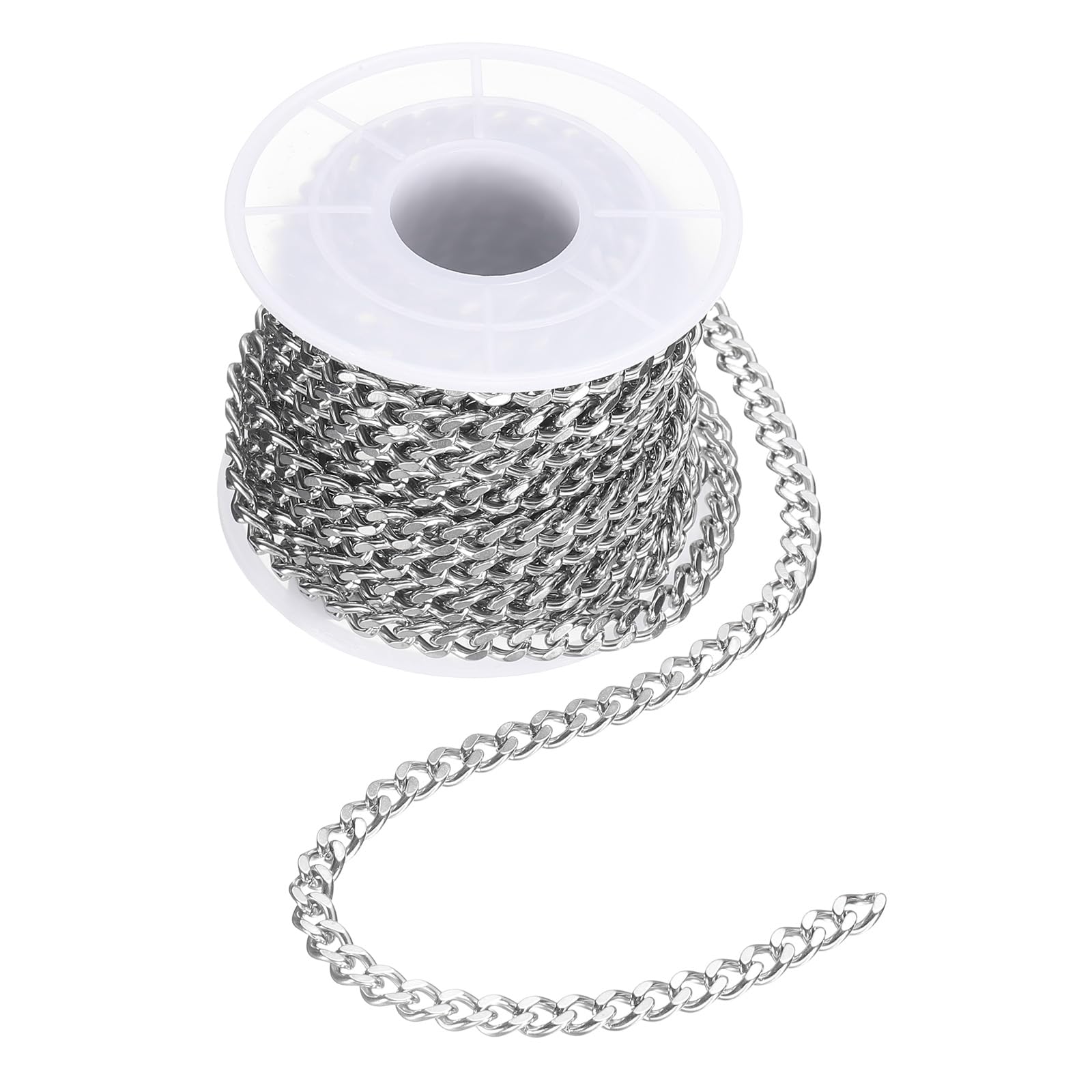 Chaîne à maillons cubains torsadés argentés 5,2x1,4mm fabrication bijoux