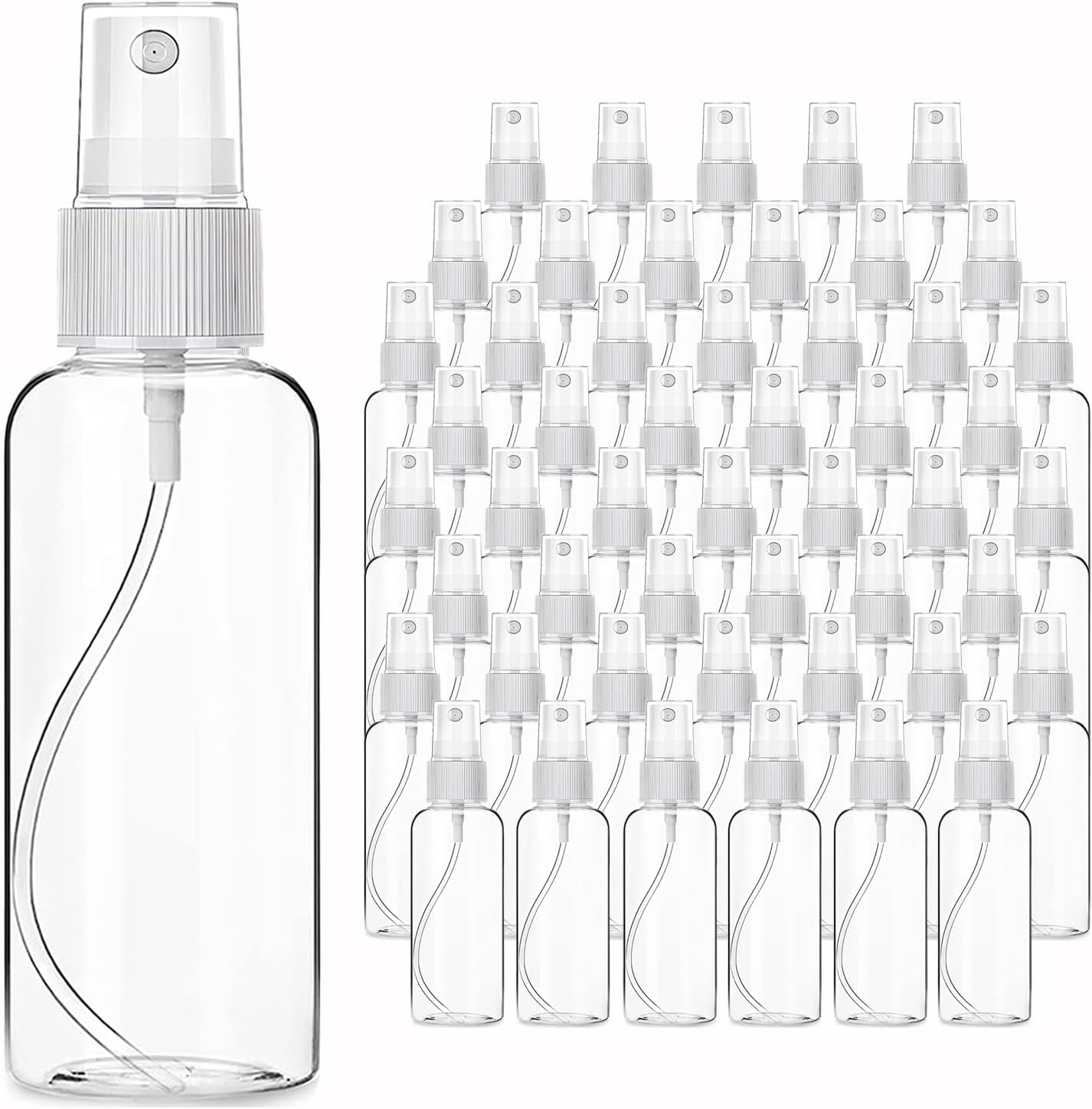 50Pack 3oz Small Mini Water Spray Bottle, Plastic Clear