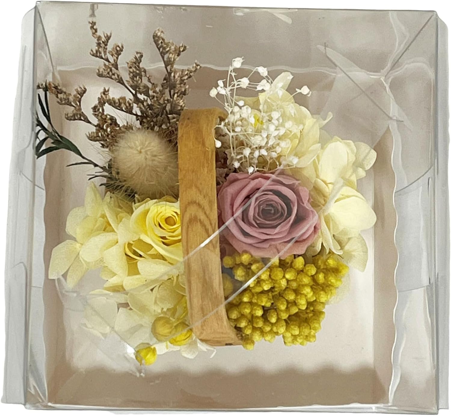 Q-FLA 785696 Preserved Flowers, Dried Flower Basket, Arrangement, Mix