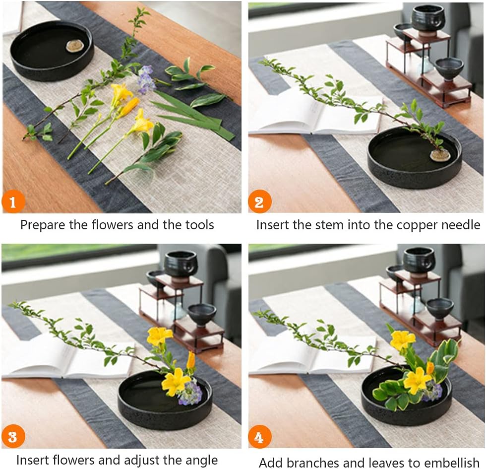 TonJin 3PCS Flower Frog Holder/Round Flower Fixed Tools with Brass Needle,3 Sizes Flower Arrangement Pin for Garden Home Decoration(0.9inch 1.34inch 1.6inch) - Image 8