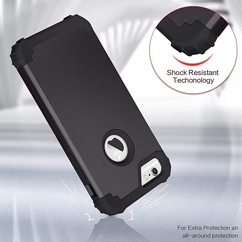 Miniatura 6 de IDweel Funda para iPhone 6S, iPhone 6 con protector de pantalla de vidrio templado, 3 en 1, resistente absorción de golpes, cubierta de