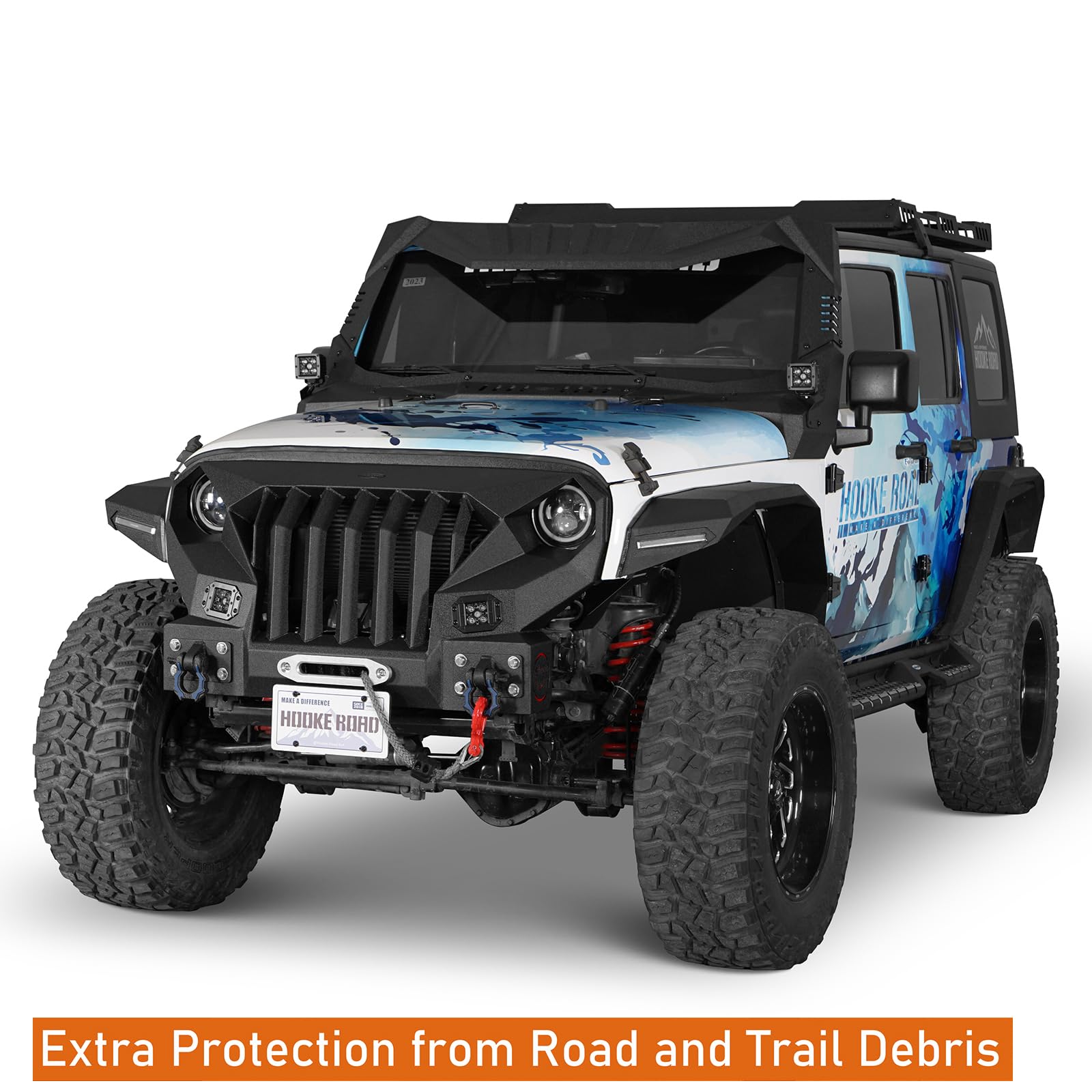 JEEP Wrangler JK フラットオーバーフェンダー Amazon.com: Hooke Road JK 8.7
