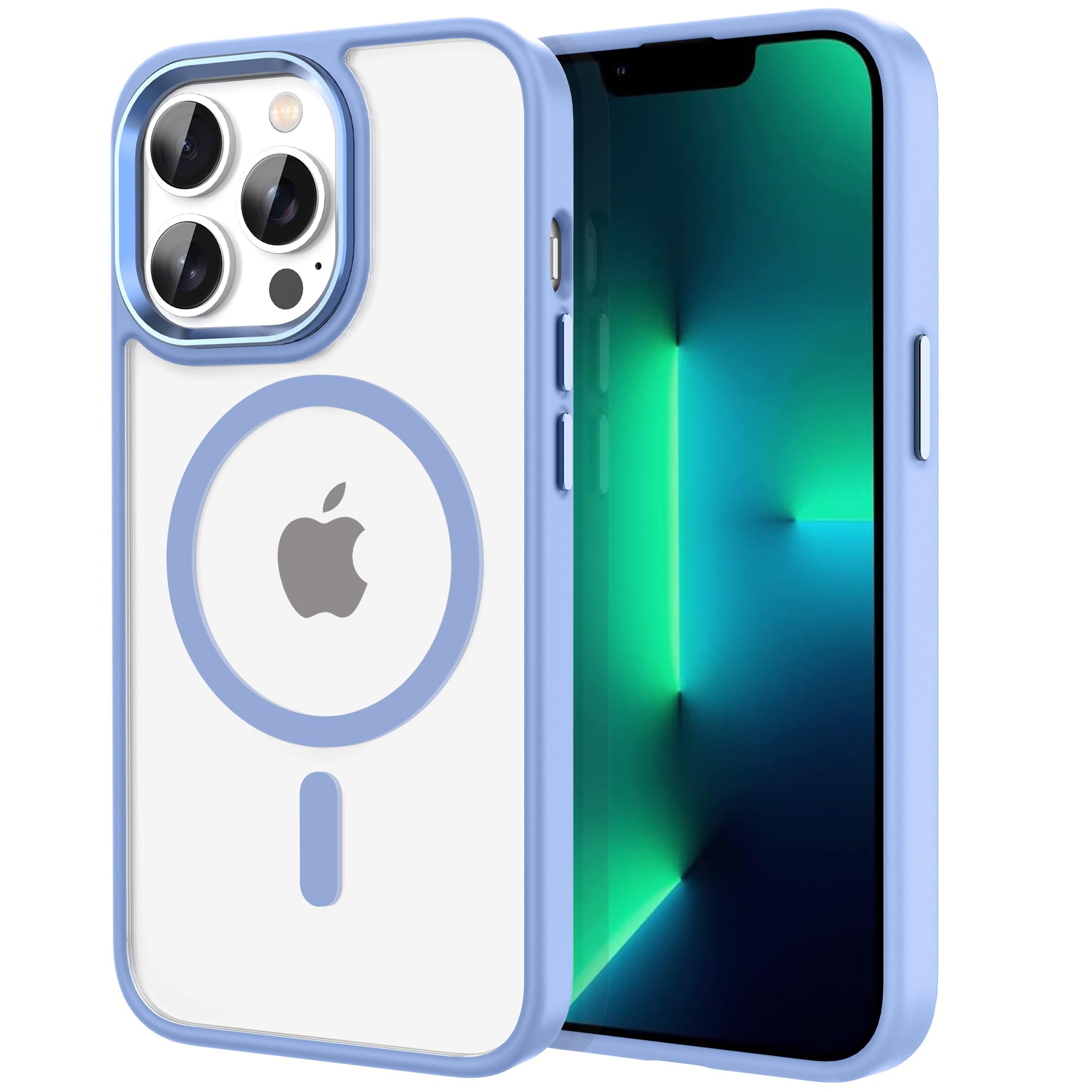 CACOE Magnetic Case for iPhone 13 Pro Max 6.7 inch-Compatible with MagSafe & Magnetic Car Phone Mount,Not Yellowing Anti-Scratch (Light Blue)