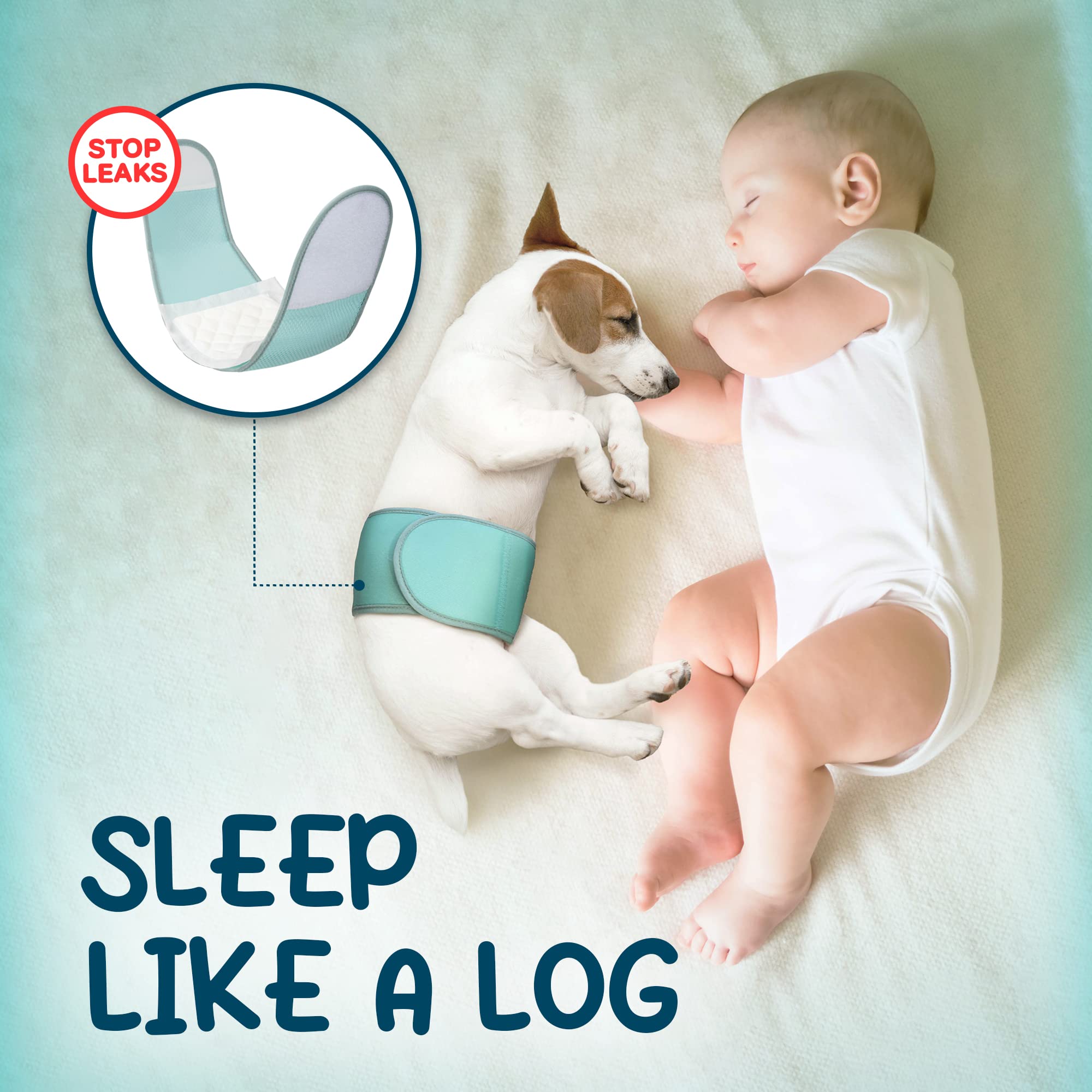 PAWPANG Disposable Dog Diaper Liners Booster Pads for Male & Female