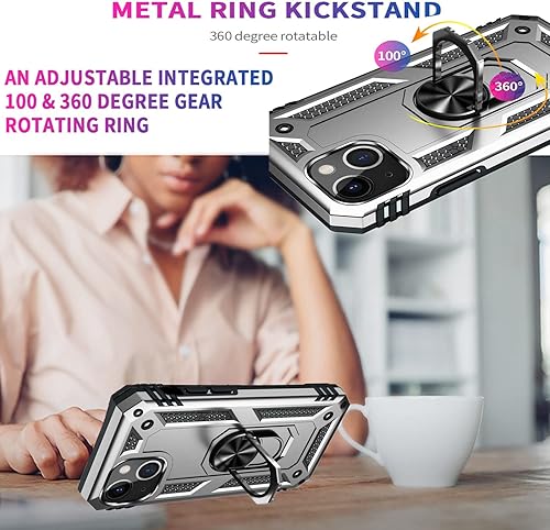 Miniatura 4 de STARSHOP Funda compatible con iPhone 13 Mini, con protector de pantalla de vidrio templado incluido, protección contra caídas de grado militar a