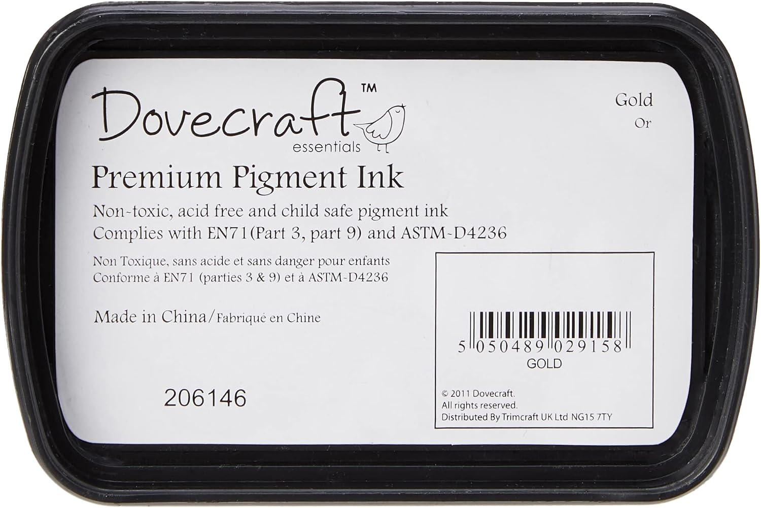 Dovecraft Pigment Ink Pad-Natural, 8.5 x 2 x 6 cm, Gold