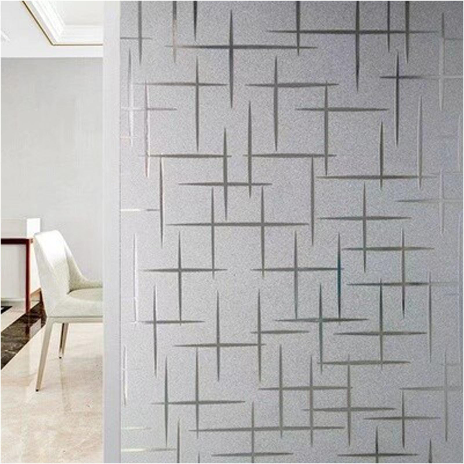 Glass Film for Windows Privacy 75 x 400 cm(30 x 157inch) Sun Blocker Heat Reducing Easy Removal Sun Protection Privacy Window Film Window Film Privacy for Glass Windows Bathroom, Star