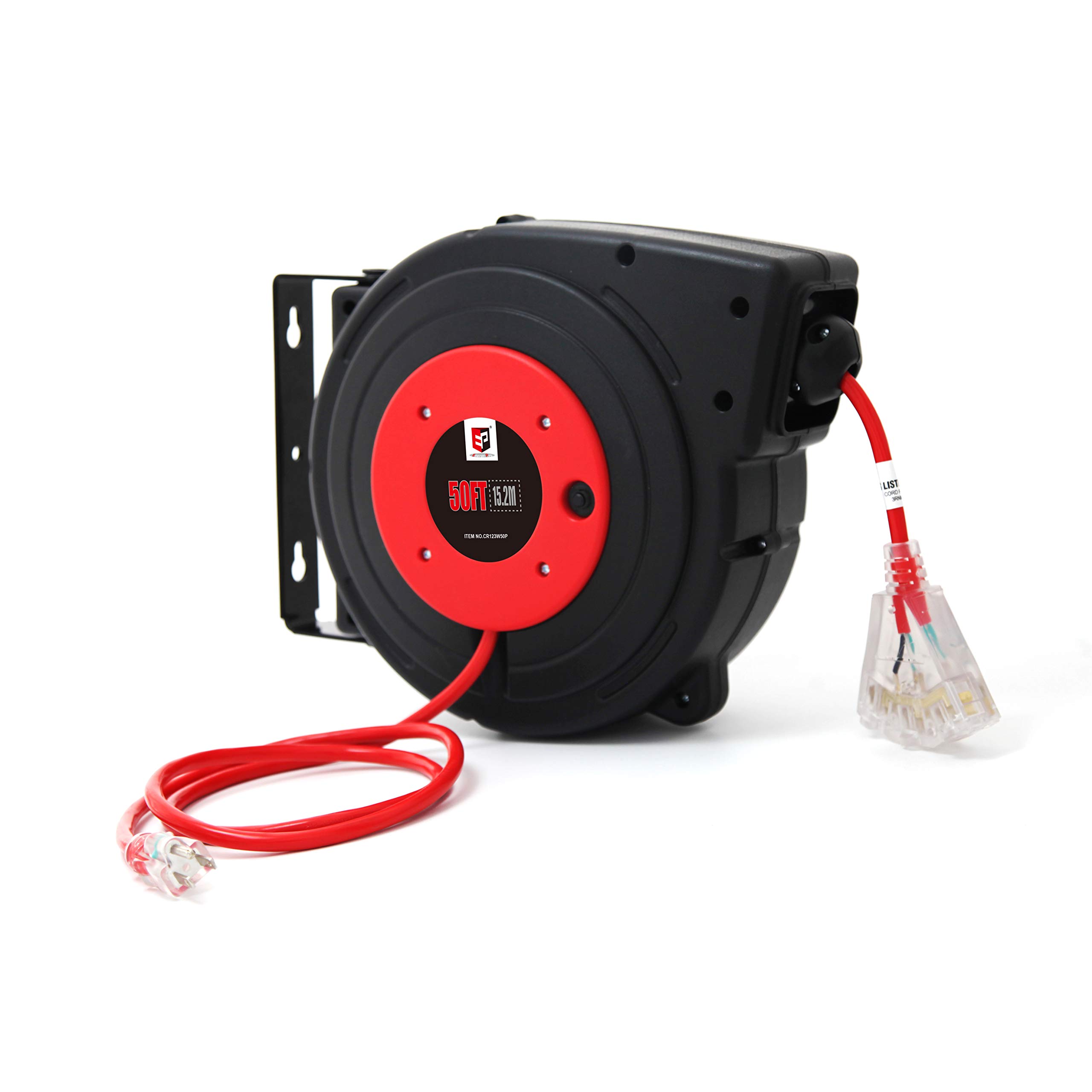 Buy EP Retractable Extension Cord Reel,50 Feet 12 AWG/3C SJTOW Heavy