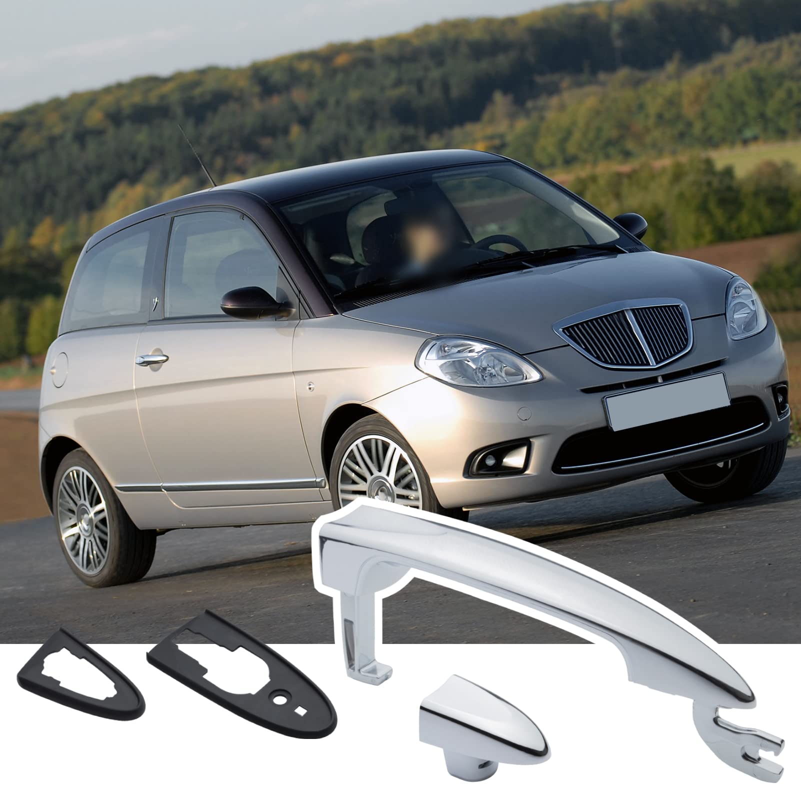 Manija de puerta delantera derecha para Lancia Ypsilon 2003-2011 735434132 735409024