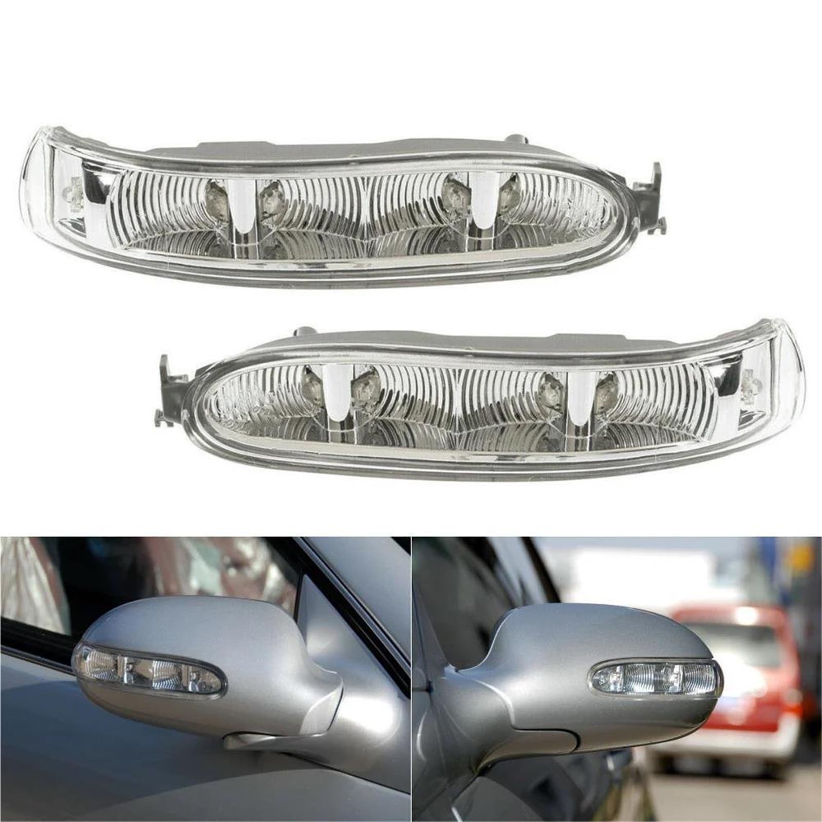 PIWINE Feux Signalisation Voiture Clignotants Rétroviseur Pour Benz W209 Pour Viano W639 2002-2009 A2308200721 ​​A2308200821(Right)