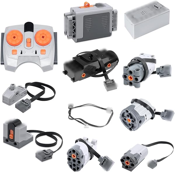 Power Functions 11-Piece Set with XL/L/M Motor, Traction Motor, Servo Motor, 2.4G Remote Control, Battery Box, LED Cable, Power Control Switch, Receiver - 1