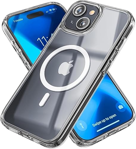 Miniatura 8 de Encased Funda compatible con iPhone 15 Plus con clip para cinturón, compatible con MagSafe, magnética (transparente)