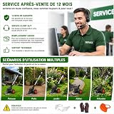 Débroussailleuse Electrique sans Fil,Coupe Bordure 2 Batteries 21v et Chargeur Taille Manche télescopique, Roues Amovibles réglables,Légère à Faible Bruit pour La Coupe De Jardin,Pelouses Arbustes - 8