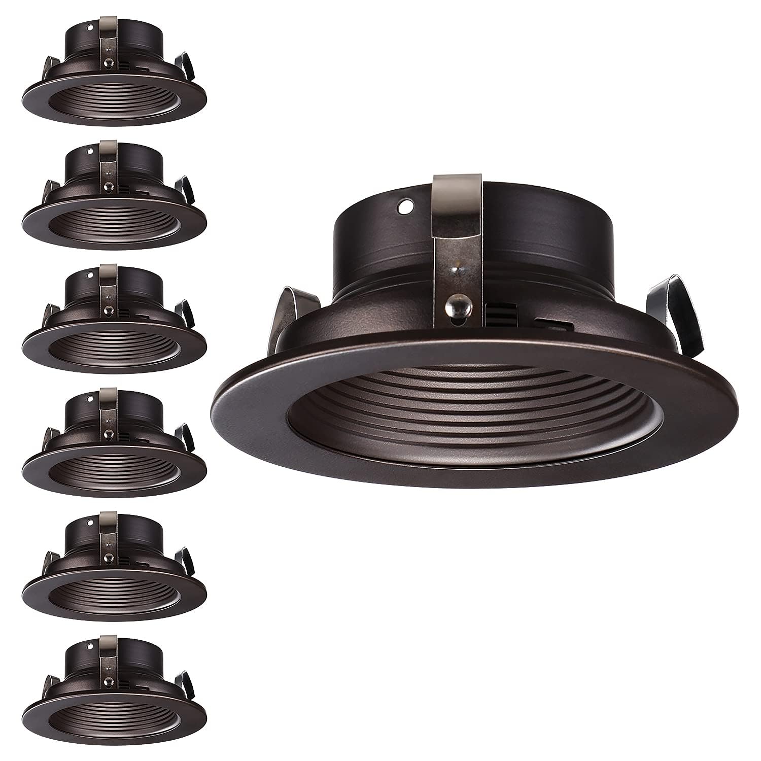 TORCHSTAR 6-Pack 4 Inch Recessed Light Trim, Oil Rubbed Bronze