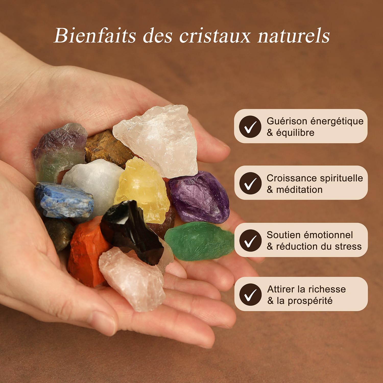 Citrine Arbre en Cristal Naturel Feng Shui Bonsaï Arbre de Vie Pierres de Guérison Reiki Chakra Décoration Maison Bureau Porte Bonheur Cadeau Spirituel Base Verre 17 cm