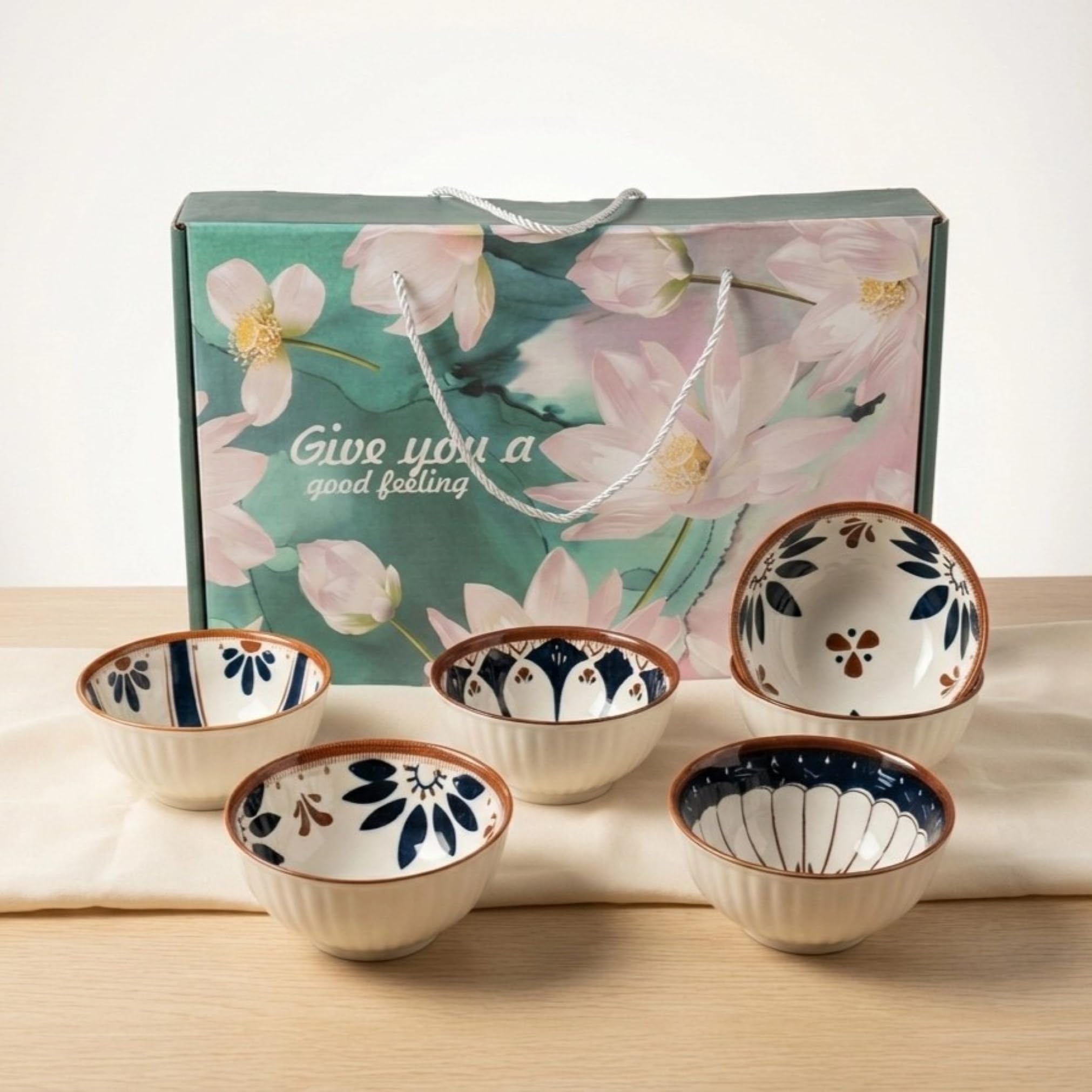 Ceramic Bowl Set - 4 Stylish Serving Bowls -13