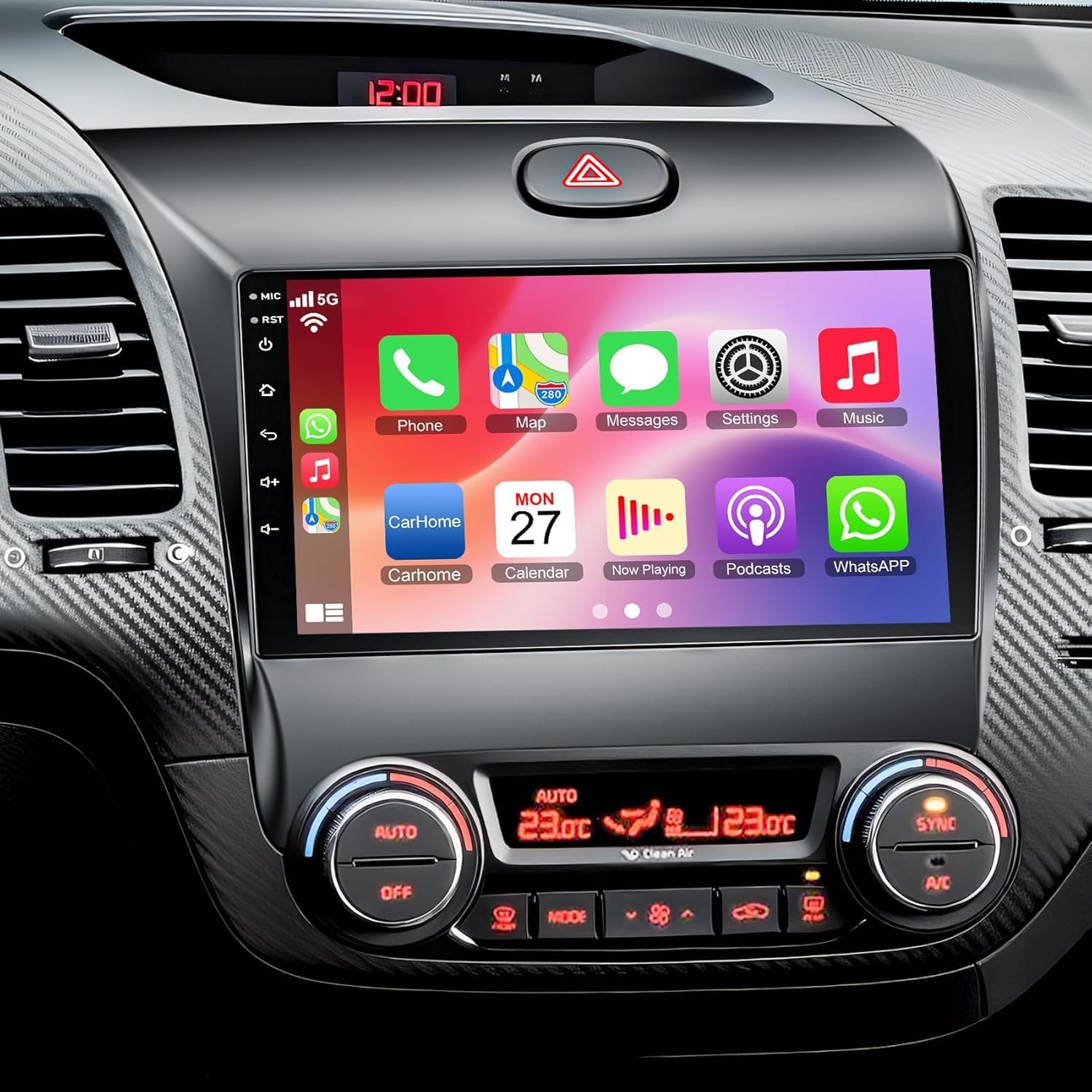 4G+64G Android 13 Car Radio for 2013-2018 KIA Forte K3 Cerato, 9 Inch Touch Screen Stereo with Wireless CarPlay, Android Auto, GPS Navi, 5G WiFi, Bluetooth 5.2, HD Rear Camera, SWC, FM Radio