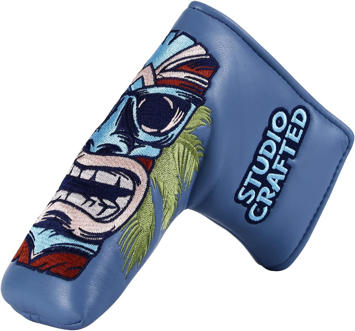 Hawaiian Tiki Golf Blade Putter Headcover Magnetic Closure