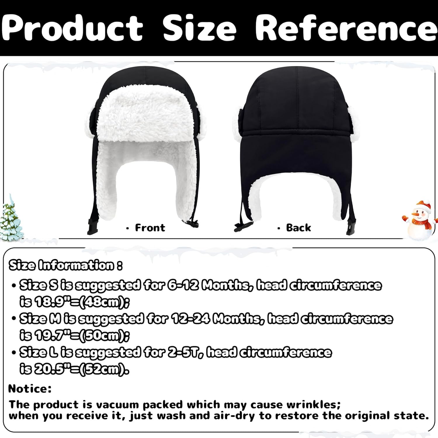 Olreco Toddler Winter Hat Baby Winter Hat Warm Fleece Lined Kids Trapper Hats Toddler Hats for Boys Girls Kid Snow Essentials - Image 6