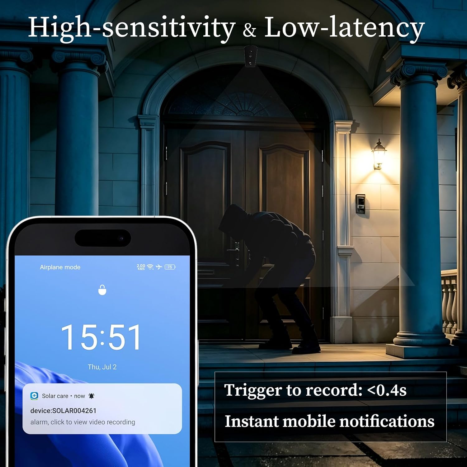 No Subscription Wireless Security Camera, AA Battery Powered,Outdoor & Door image 5