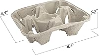 Vista 3 de MT Products Charola/soporte para bebidas, biodegradable, de pulpa de fibra de papel, para 4 vasos de bebidas frías o calientes. Paquete de 25