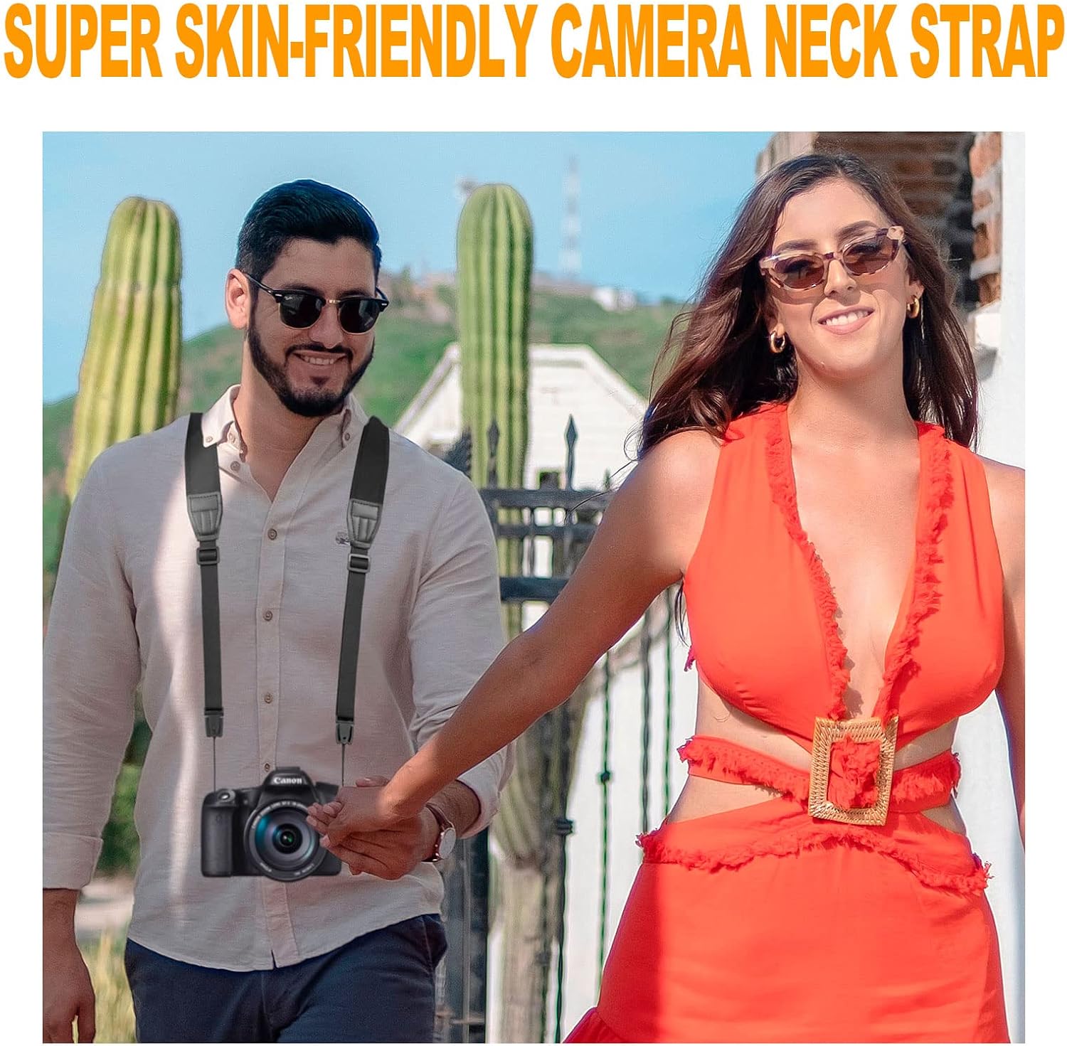 FIEIL 2 Pank Universal Neoprene Neck Shoulder Strap Soft Camera Strap with Anti Slip Material for Video Camcorder, Binoculars, and Nikon/Canon/Sony/Minolta/Panasonic/SLR/DSLR Digital Cameras