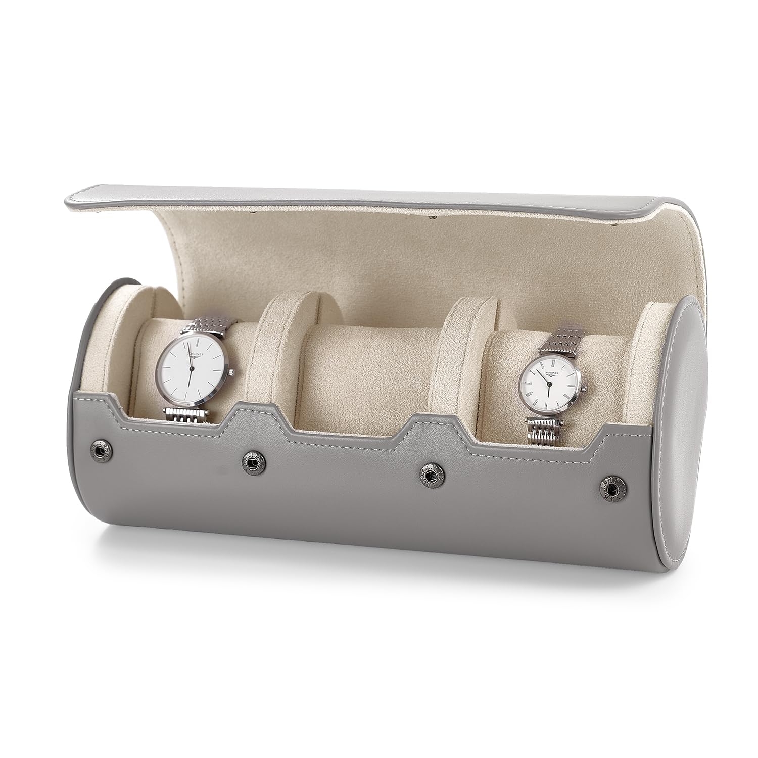 ITNXVKGES 3 Slot Grey Watch Box Travel Watch Storage Boxes for Organiser and Display for Fathers Day Birthday Anniversal Christmas Day