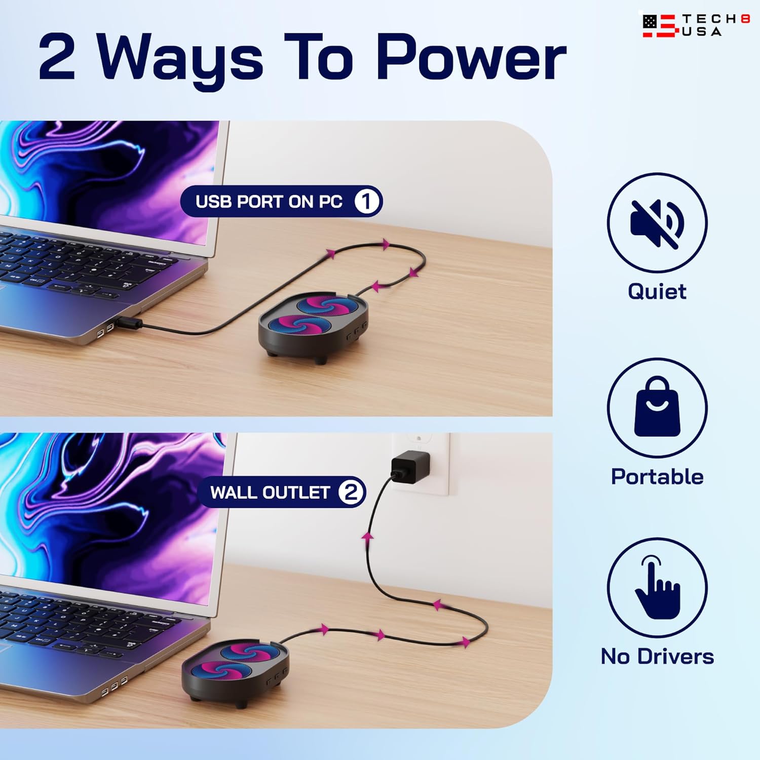 TECH8 USA Dual Disc Mouse Mover, Jiggler, Auto-Off Timer, Activity Settings, No Software, Realistic Movement, Patented, Designed, Engineered, Packaged in USA - Twister