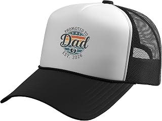 Promoted to Dad Est 2026 New Daddy Expect Baby Father's Day Trucker Hat with Adjustable Mesh Back