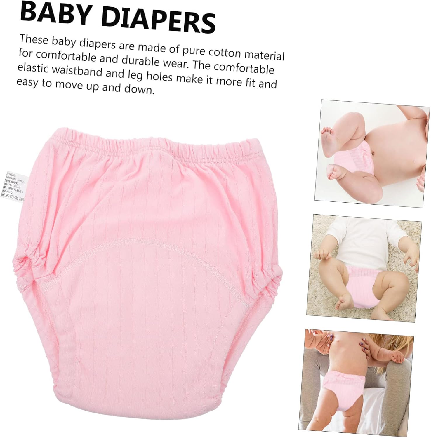 Toddmomy Boy Girl Training Pants Breathable Newborn Diaper Pants Alternative Easy Clean Comfortable Pink