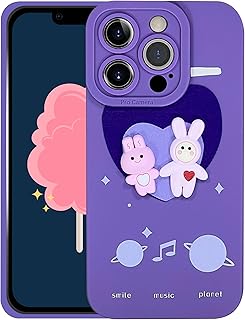 Silicon Mobile Magic Case Microfiber Lining with 3D Candy Shapes For Apple iphone 13 Pro Max 6.7 Inch (Purple Cinnamoroll)