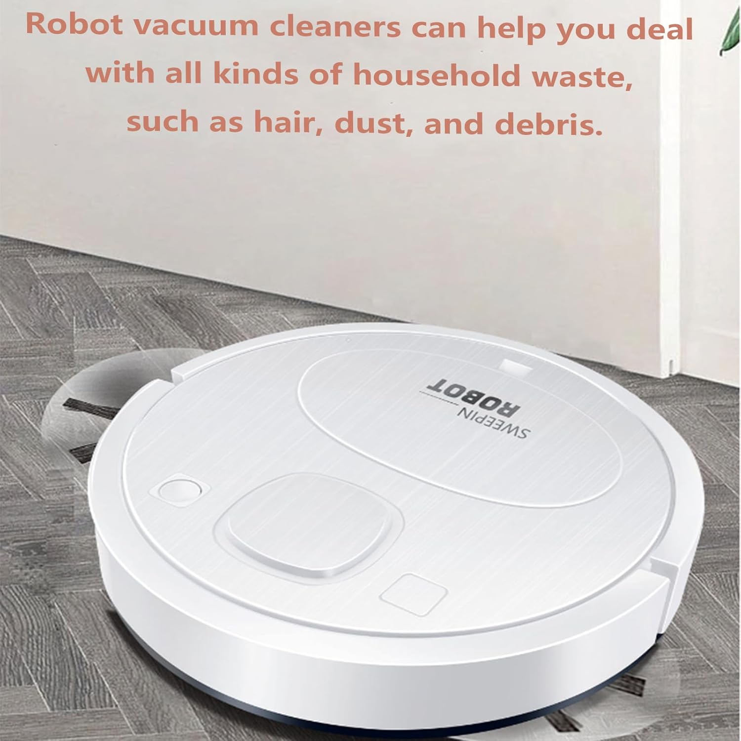 Robotic Vacuum Cleaner, Robot Vacuum and Mop Robot Vacuum Small Low-Noise, Tangle-Free Suction,Obstacle Avoidance,Ideal for Hard Floor, Pet Hair, Carpet,Easy of Use.