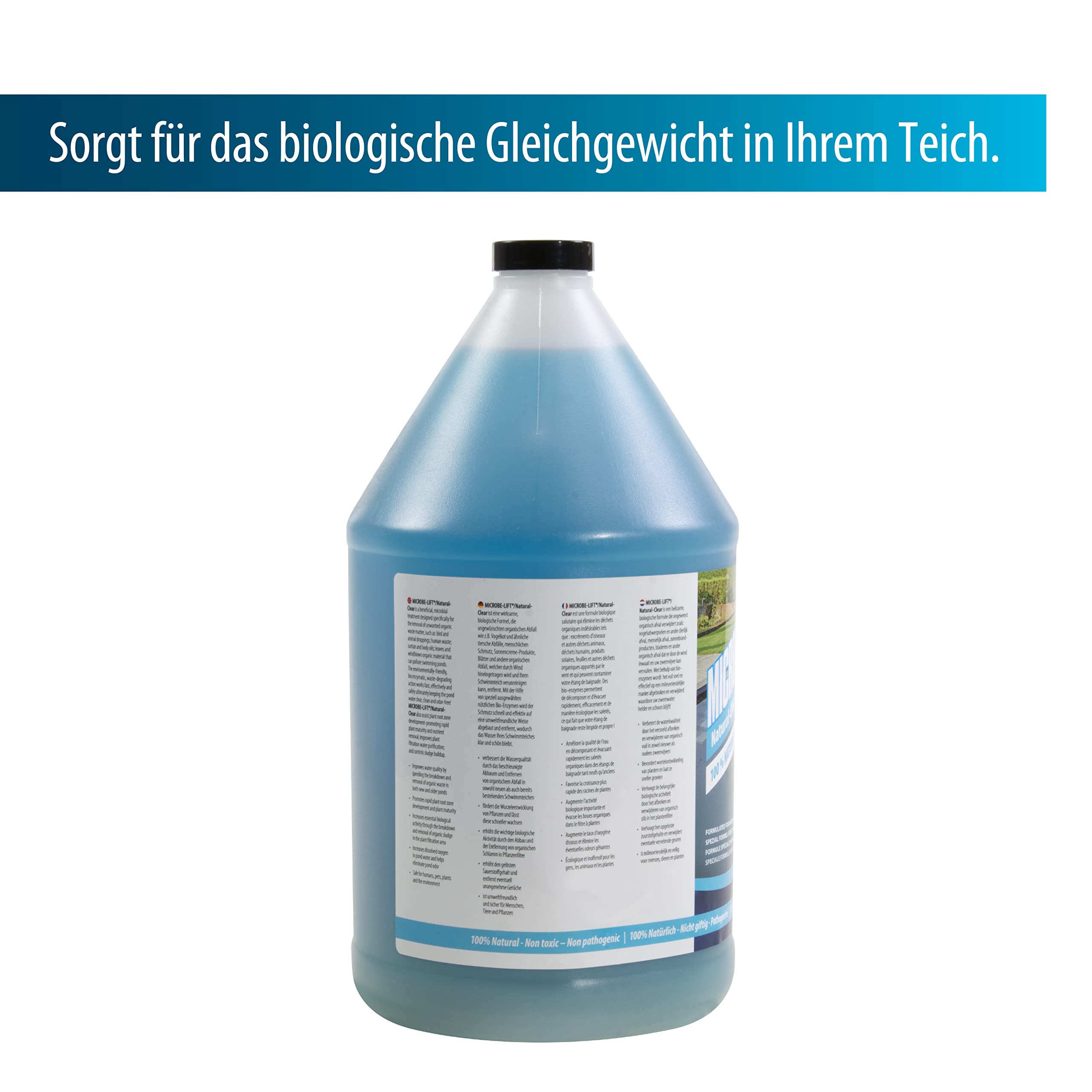 AquaForte Microbe-Lift Natural-Clear 4 L pour étangs extraction déchets