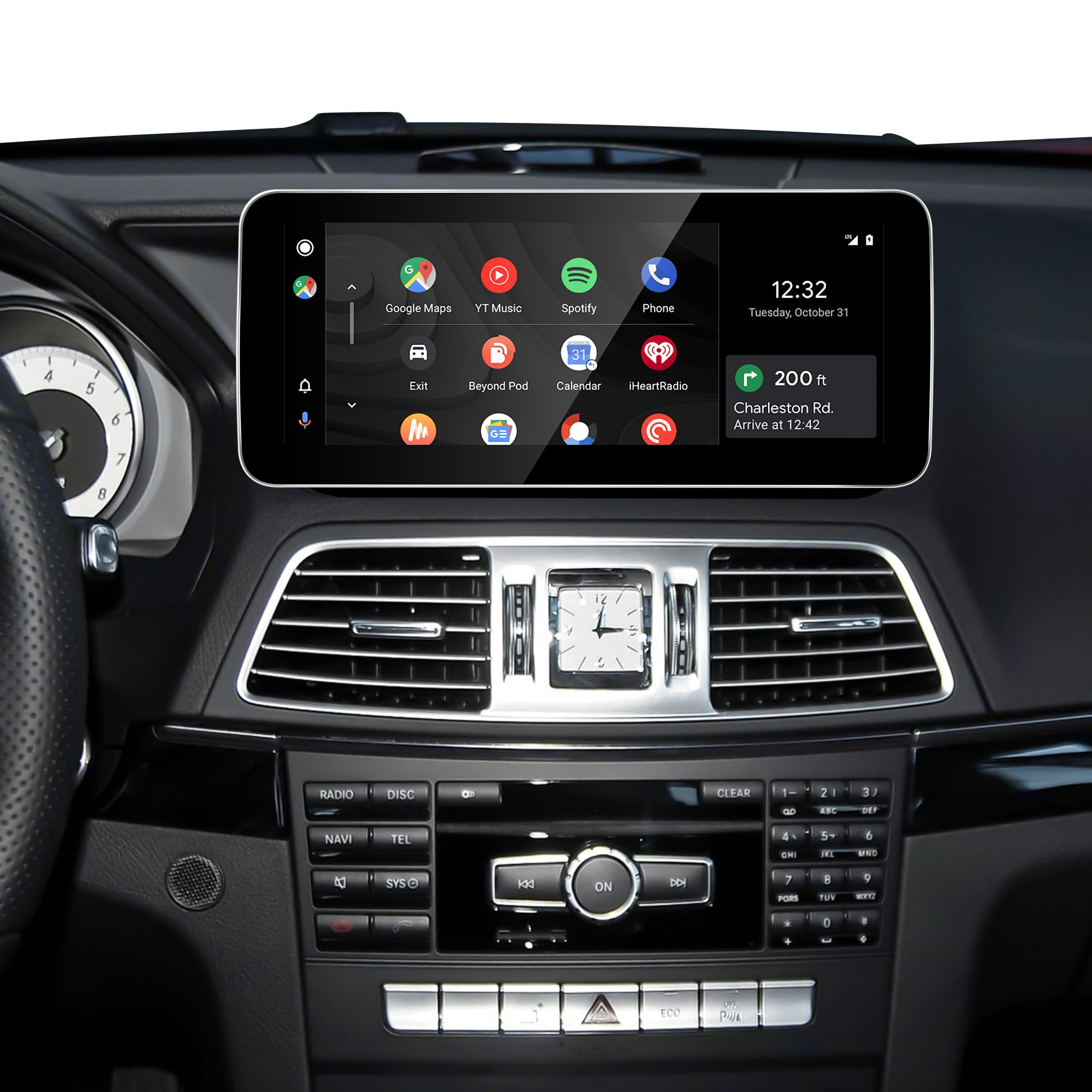 Aktualizacja ekranu Linux 25.1 cm do Mercedes klasy E NTG 5.1/5.2 C207 A207 W207, Wireless CarPlay i Android Auto, Screen Mirroring, kamer samochodowych